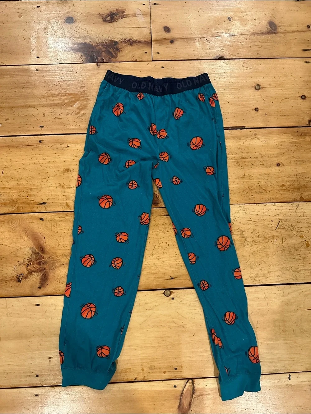 Old Navy Teal Basketball Print Kids Pajama Pants